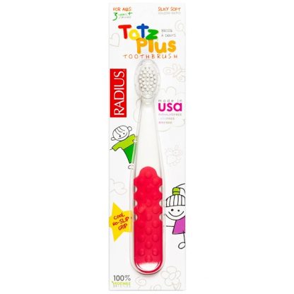 RADIUS, TOTZ PLUS TOOTHBRUSH, 3+ YEARS, WHITE/PINK CORAL, 1 TOOTHBRUSH