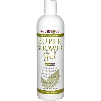 NUTRIBIOTIC, SUPER SHOWER GEL, NON-SOAP, VANILLA CHAI, 12 FL OZ / 355ml