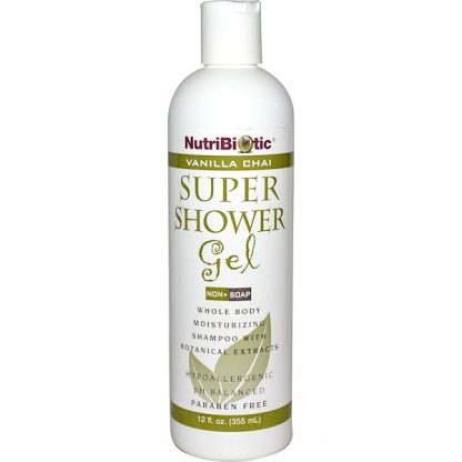 NUTRIBIOTIC, SUPER SHOWER GEL, NON-SOAP, VANILLA CHAI, 12 FL OZ / 355ml