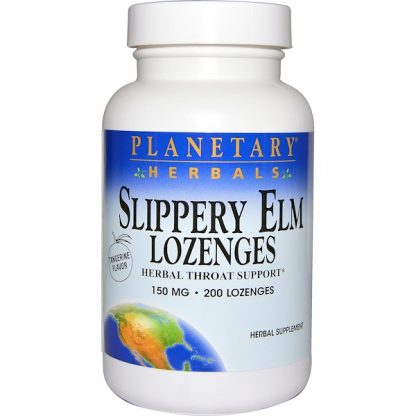 PLANETARY HERBALS, SLIPPERY ELM LOZENGES, TANGERINE FLAVOR, 150 MG, 200 LOZENGES