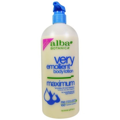 ALBA BOTANICA, VERY EMOLLIENT, BODY LOTION, MAXIMUM DRY SKIN FORMULA, 32 OZ / 907g