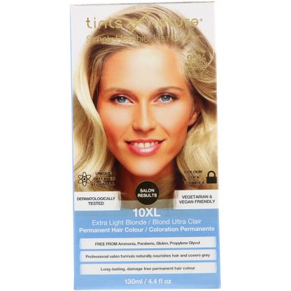 TINTS OF NATURE, PERMANENT HAIR COLOR, EXTRA LIGHT BLONDE, 10XL, 4.4 FL OZ / 130ml