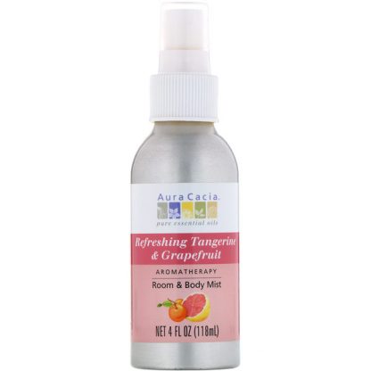 AURA CACIA, ROOM & BODY MIST, REFRESHING TANGERINE & GRAPEFRUIT, 4 FL OZ / 118ml