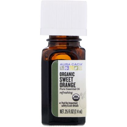 AURA CACIA, ORGANIC, SWEET ORANGE, .25 FL OZ / 7.4ml