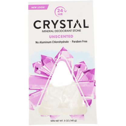 CRYSTAL BODY DEODORANT, MINERAL DEODORANT STONE, UNSCENTED, 5 OZ / 140g