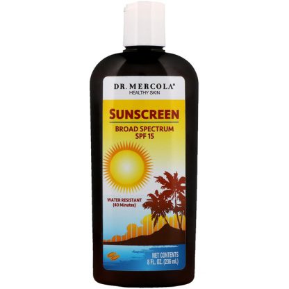 DR. MERCOLA, HEALTHY SKIN, SUNSCREEN, BROAD SPECTRUM SPF 15, 8 FL OZ / 236ml