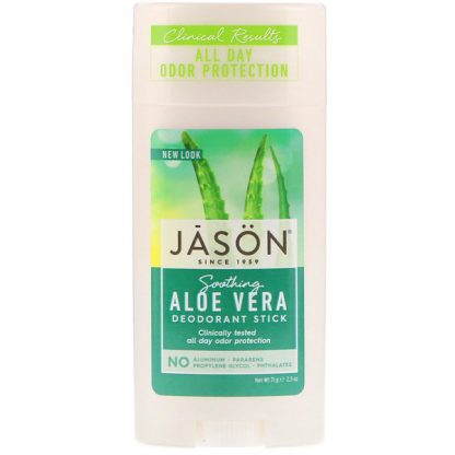 JASON NATURAL, DEODORANT STICK, SOOTHING ALOE VERA, 2.5 OZ / 71g