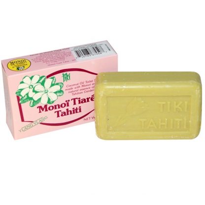 MONOI TIARE TAHITI, COCONUT OIL SOAP, YLANG YLANG SCENTED, 4.55 OZ / 130g