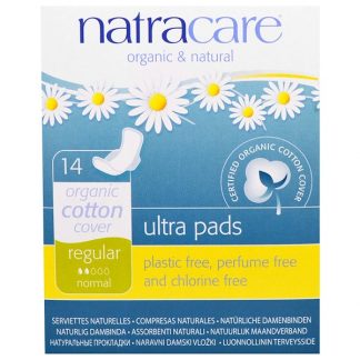 NATRACARE, ULTRA PADS, ORGANIC COTTON COVER, REGULAR, NORMAL, 14 PADS