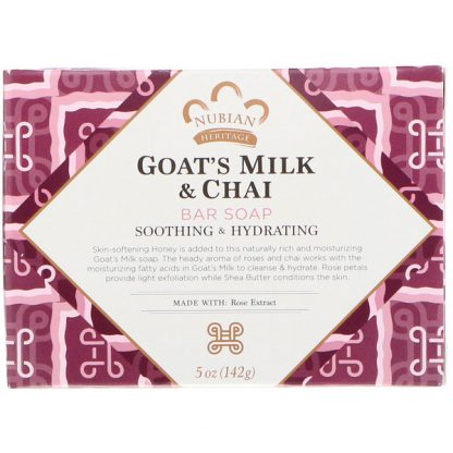 NUBIAN HERITAGE, GOAT'S MILK & CHAI BAR SOAP, 5 OZ / 142g