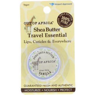 OUT OF AFRICA, SHEA BUTTER TRAVEL ESSENTIAL, VANILLA, 0.5 OZ / 14.2g