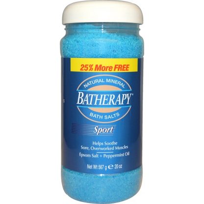 QUEEN HELENE, BATHERAPY, NATURAL MINERAL BATH SALTS, SPORT, 20 OZ / 567g