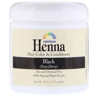 RAINBOW RESEARCH, HENNA, HAIR COLOR & CONDITIONER, BLACK, 4 OZ / 113g