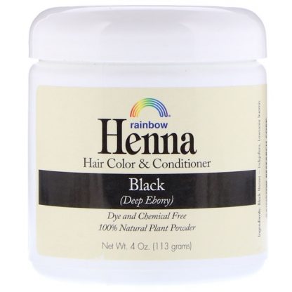 RAINBOW RESEARCH, HENNA, HAIR COLOR & CONDITIONER, BLACK, 4 OZ / 113g