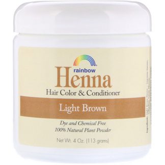 RAINBOW RESEARCH, HENNA, HAIR COLOR AND CONDITIONER, LIGHT BROWN, 4 OZ / 113g