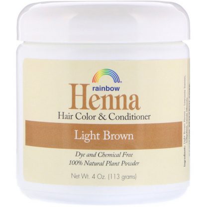 RAINBOW RESEARCH, HENNA, HAIR COLOR AND CONDITIONER, LIGHT BROWN, 4 OZ / 113g