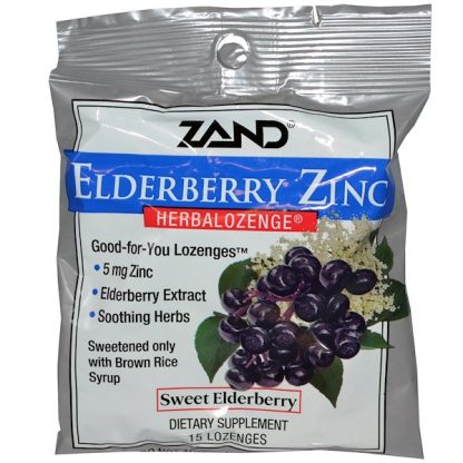 ZAND, ELDERBERRY ZINC, HERBALOZENGE, SWEET ELDERBERRY, 15 LOZENGES