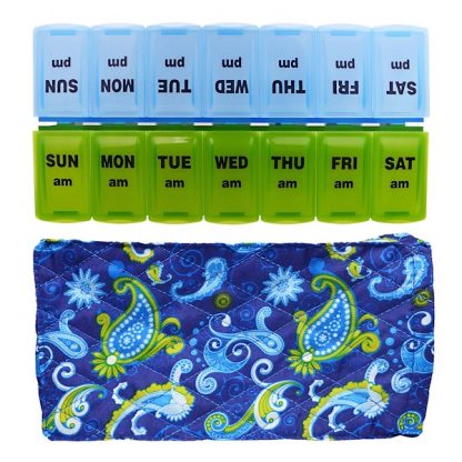 APEX, PILL ORGANIZER WITH DECORATIVE SLEEVE, AM/PM, 2 PILL ORGANIZERS