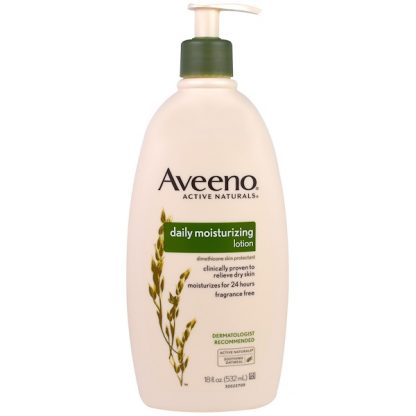 AVEENO, ACTIVE NATURALS, DAILY MOISTURIZING LOTION, FRAGRANCE FREE, 18 FL OZ / 532ml