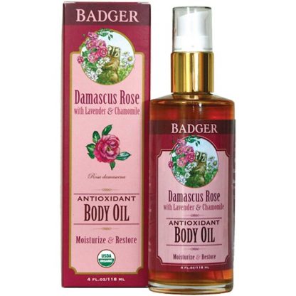 BADGER COMPANY, ANTIOXIDANT BODY OIL, DAMASCUS ROSE, 4 FL OZ / 118ml