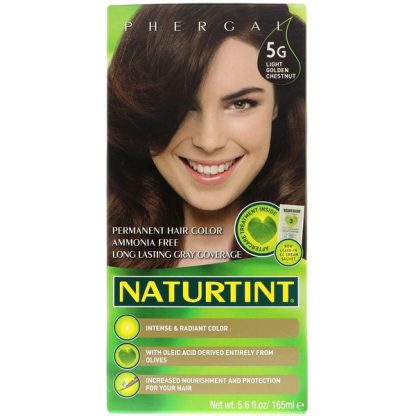 NATURTINT, PERMANENT HAIR COLOR, 5G LIGHT GOLDEN CHESTNUT, 5.6 FL OZ / 165ml