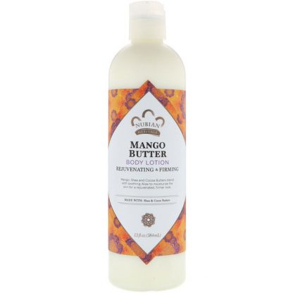 NUBIAN HERITAGE, MANGO BUTTER BODY LOTION, REJUVENATING & FIRMING, 13 FL OZ / 384ml