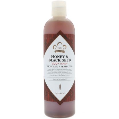 NUBIAN HERITAGE, BODY WASH, HONEY & BLACK SEED, 13 FL OZ / 384ml