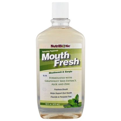 NUTRIBIOTIC, MOUTH FRESH, MOUTHWASH & GARGLE, REFRESHING PEPPERMINT, 16 FL OZ / 473ml