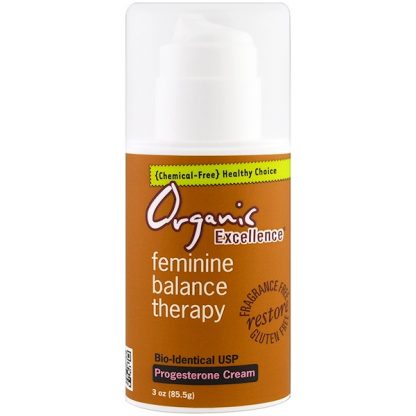 ORGANIC EXCELLENCE, FEMININE BALANCE THERAPY, PROGESTERONE CREAM, FRAGRANCE FREE, 3 OZ / 85.5g