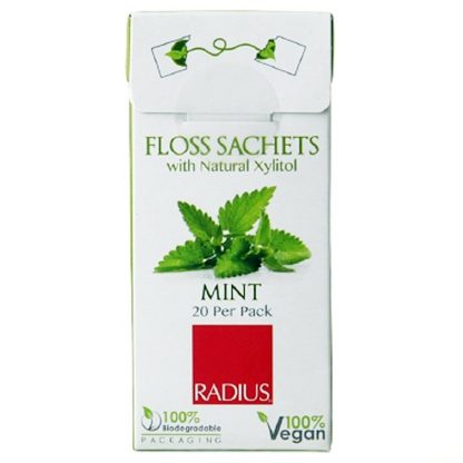 RADIUS, VEGAN XYLITOL MINT FLOSS SACHET, 20 PACK