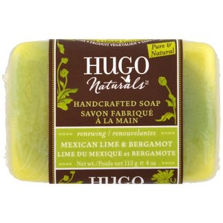 HUGO NATURALS, HANDCRAFTED SOAP, MEXICAN LIME & BERGAMOT, 4 OZ / 113g