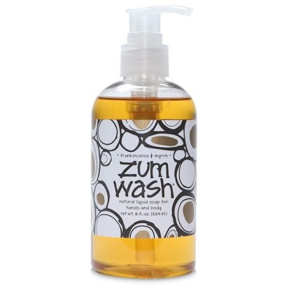 INDIGO WILD, ZUM WASH, NATURAL LIQUID SOAP FOR HANDS AND BODY, FRANKINCENSE & MYRRH, 8 FL OZ / 225ml