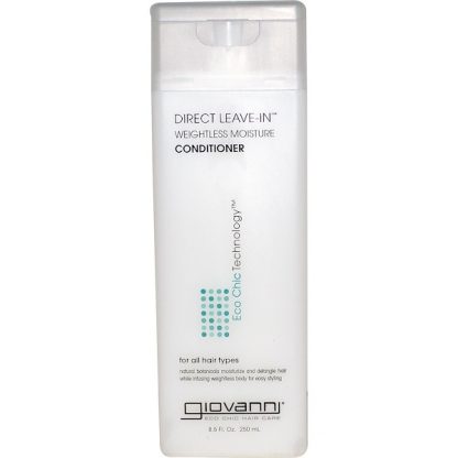 GIOVANNI, DIRECT LEAVE-IN WEIGHTLESS MOISTURE CONDITIONER, 8.5 FL OZ / 250ml