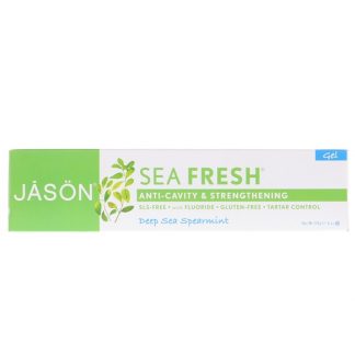 JASON NATURAL, SEA FRESH, ANTI-CAVITY & STRENGTHENING GEL, DEEP SEA SPEARMINT, 6 OZ / 170g