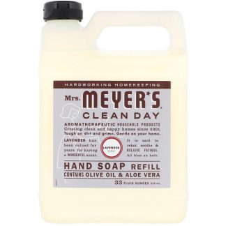 MRS. MEYERS CLEAN DAY, LIQUID HAND SOAP REFILL, LAVENDER SCENT, 33 FL OZ / 975ml