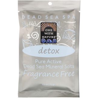 ONE WITH NATURE, DEAD SEA SPA, MINERAL SALTS, DETOX, FRAGRANCE FREE, 2.5 OZ / 70g