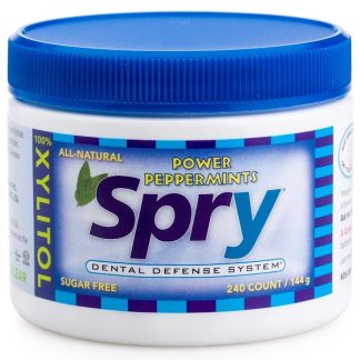 XLEAR, SPRY, POWER PEPPERMINTS, SUGAR FREE, 240 COUNT, (144g