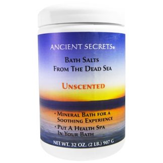 ANCIENT SECRETS, LOTUS BRAND INC., BATH SALTS FROM THE DEAD SEA, UNSCENTED, 2 LBS (907g