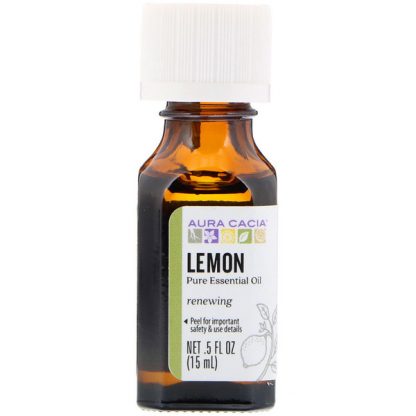 AURA CACIA, PURE ESSENTIAL OIL, LEMON, .5 FL OZ / 15ml