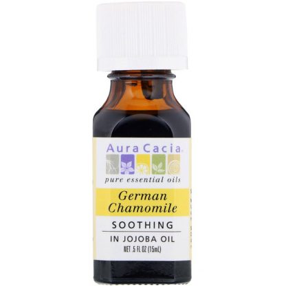 AURA CACIA, PURE ESSENTIAL OIL, GERMAN CHAMOMILE, .5 FL OZ / 15ml