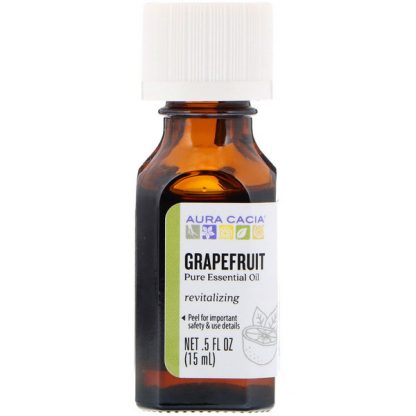 AURA CACIA, PURE ESSENTIAL OIL, GRAPEFRUIT, .5 FL OZ / 15ml