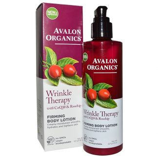 AVALON ORGANICS, WRINKLE THERAPY, WITH COQ10 & ROSEHIP, FIRMING BODY LOTION, 8 OZ / 227g