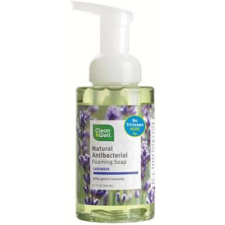 CLEANWELL, NATURAL ANTIBACTERIAL FOAMING SOAP, LAVENDER, 9.5 FL OZ / 280ml