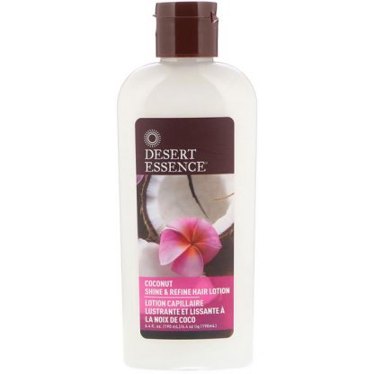 DESERT ESSENCE, SHINE & REFINE HAIR LOTION, COCONUT, 6.4 FL OZ / 190ml