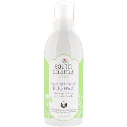 EARTH MAMA, CALMING LAVENDER BABY WASH, LAVENDER VANILLA, 34 FL OZ / 1 L)