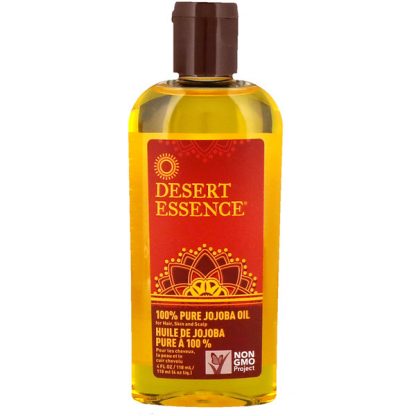 DESERT ESSENCE, 100% PURE JOJOBA OIL, FOR HAIR, SKIN AND SCALP, 4 FL OZ / 118ml