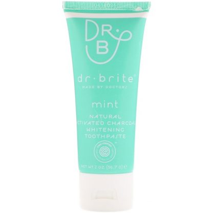 DR. BRITE, NATURAL ACTIVATED CHARCOAL WHITENING TOOTHPASTE, MINT, 2 OZ / 56.7g