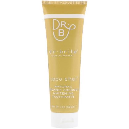 DR. BRITE, NATURAL ORGANIC COCONUT WHITENING TOOTHPASTE, COCO CHAI, 5 OZ / 142g