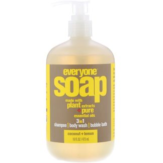 EO PRODUCTS, EVERYONE SOAP, 3 IN 1, COCONUT + LEMON, 16 FL OZ / 473ml
