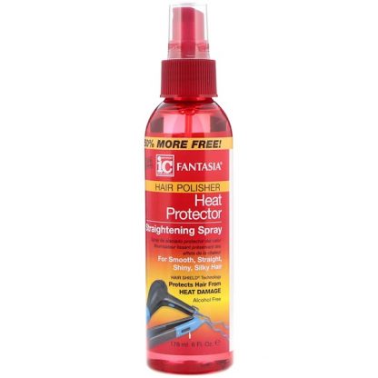 FANTASIA, IC, HAIR POLISHER, HEAT PROTECTOR STRAIGHTENING SPRAY, 6 FL OZ / 178ml